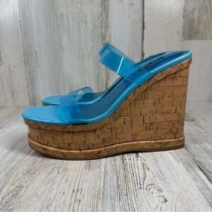 New NINE WEST Women's Rapps3 Ultra High Wedge Sandal #522
